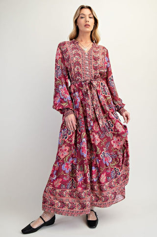 Challis Tie Waisted Dress