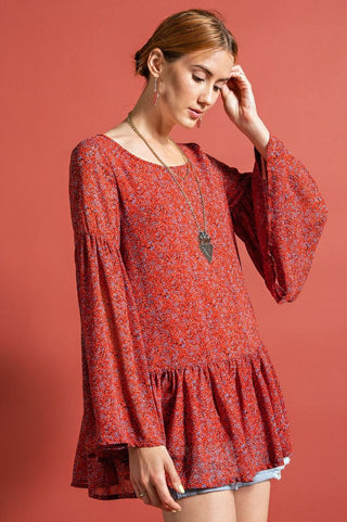 Bell Sleeve Printed Tunic