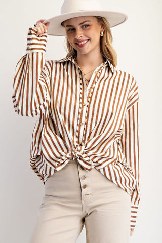 Stripe Button Down Woven Shirt