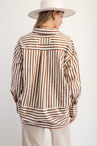 Stripe Button Down Woven Shirt