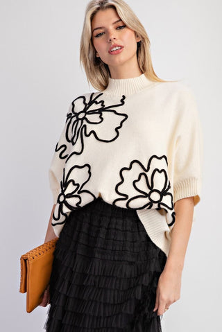 Flower Woven Sweater