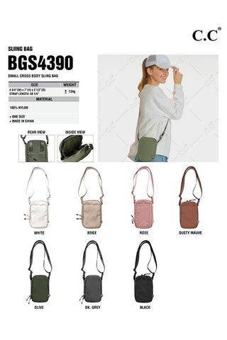 Small Solid Cross Body Sling Bag