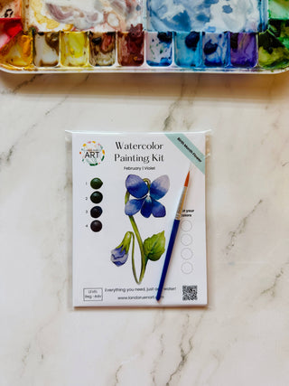 Violet Watercolor Kit | February Birth Month Flower