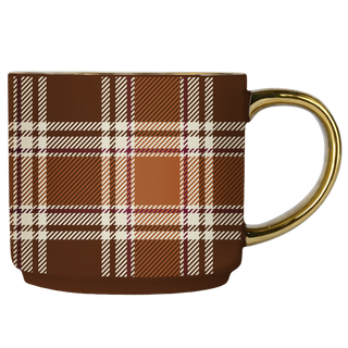 Brown Plaid Coffee Mug