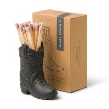 Black Ceramic Match Holder