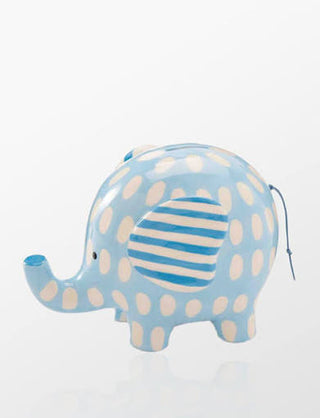 Blue Elephant Piggy Bank
