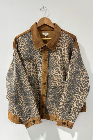 Animal Print Twill Jacket