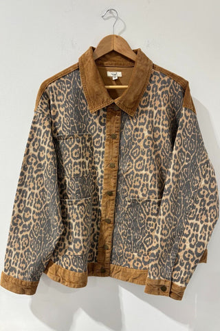 Animal Print Twill Jacket
