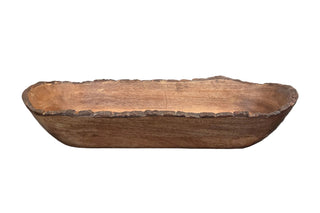 Bark Wood Oval Bowl