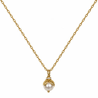 Bead Necklace 16" Pearl