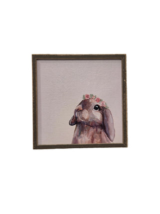 Bunny w/Flower Crown Framed canvas