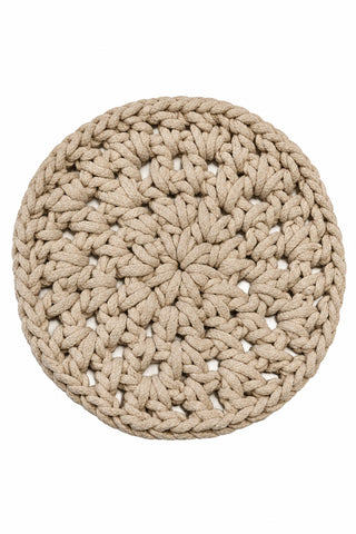 Round Taupe Crochet Potholder
