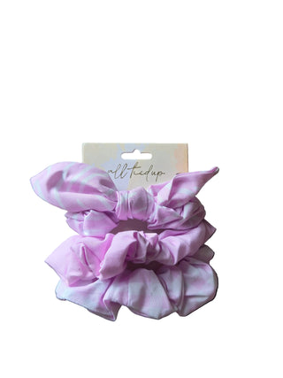 Patterned Scrunchie Set Lilac