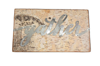 Gather Natural Wood Block Sign
