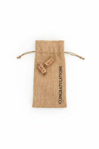 Congratulations Burlap Wine Bag