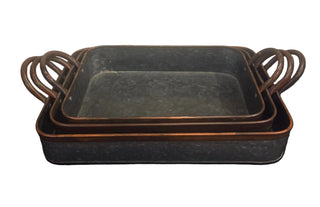 Rectangle Tin And Copper Serving Trays