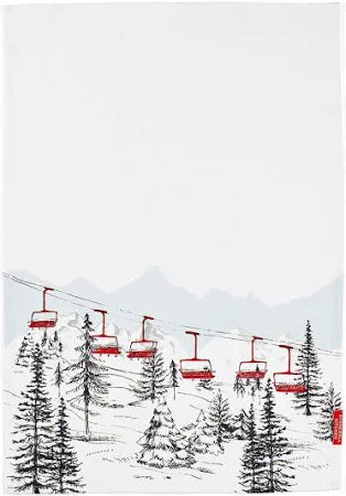 Ski Lift Tea Towel