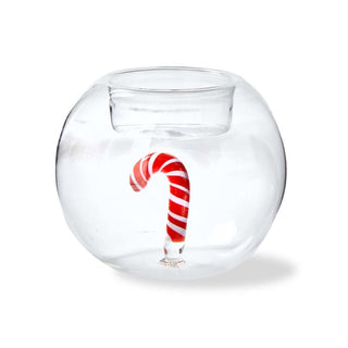 Candy Cane Globe Tealight Holder
