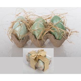 Faux Eggs Mint/Gold S/6 in Box