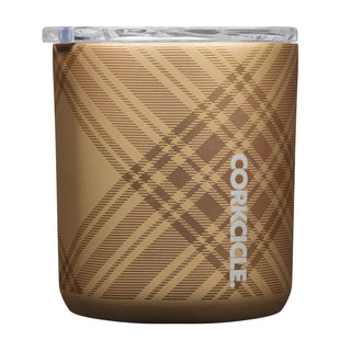 Buzz Cup 12oz Golden Plaid Holiday