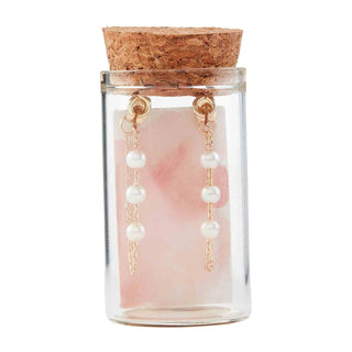 Glass Jar Earrings Pearl