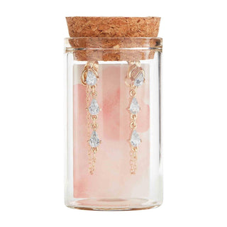 Glass Jar Earrings Rhinestone