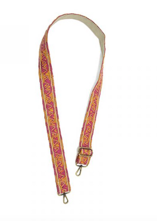 1.5" Pink Yellow Abstract Guitar Strap