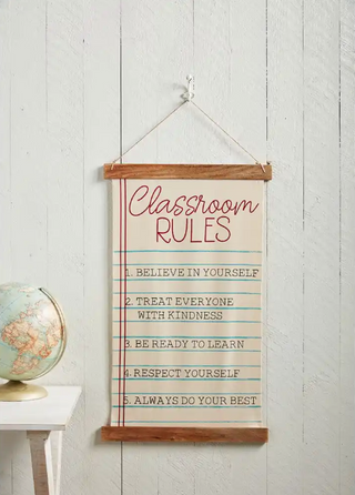 Classroom Rules Hanging Canvas