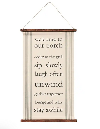 Porch Greeting Fabric Hanger