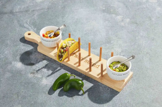 Taco Stand With Dip Cup Set