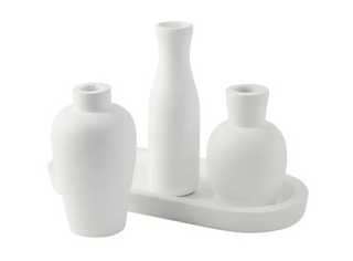 White Paulownia Vase Tray