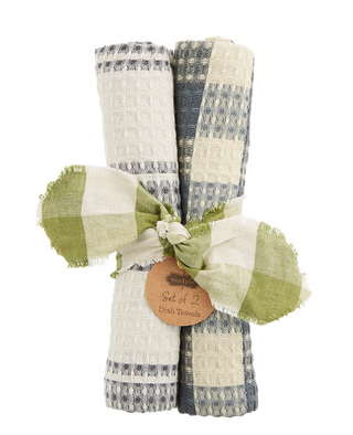 Blue Rolled Waffle Towels