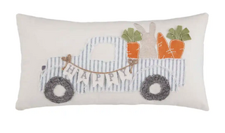 Bunny Truck Applique Pillow