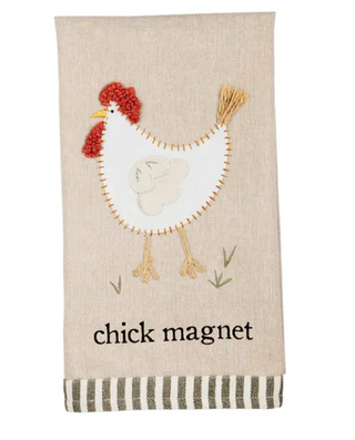 Chicken Applique Towel Chick Magnet