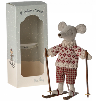 Winter Mouse With Ski Set Mum
