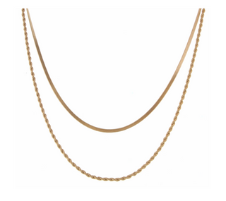 2 Layer Dainty Gold Rope Necklace