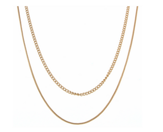 Dainty Gold Curb/2 layerNecklace