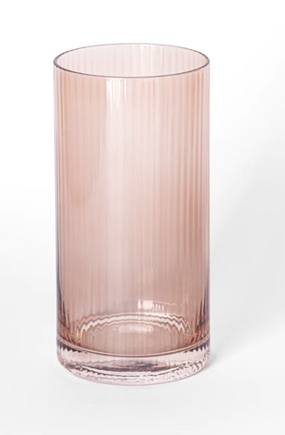 Glass Water Ribbed Rose
