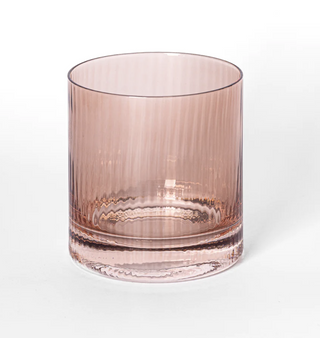 Glass Cocktail Ribbed Rose